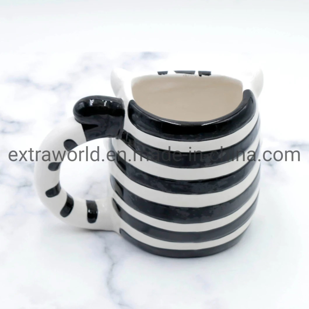Home Decoration Ceramic 3D Coffee Mug Tea Cup Biscuit Pocket Gift Mug for Kid Child