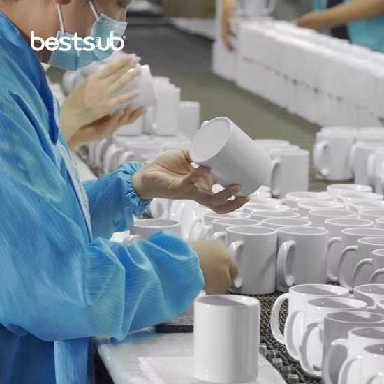 Оптовая продажа Bestsub 330 мл 11 унций белая керамическая кофейная кружка сублимационные заготовки кружки