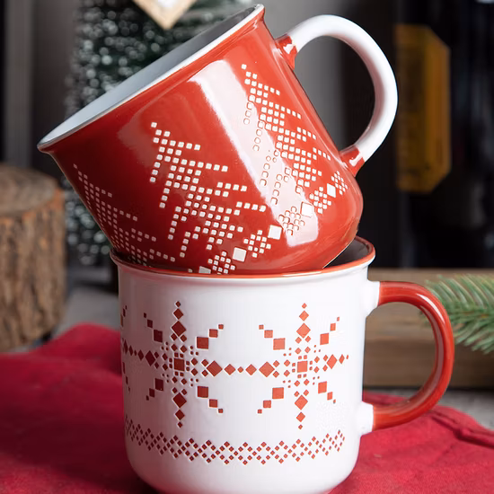 Горячая рождественская керамическая кружка из керамики